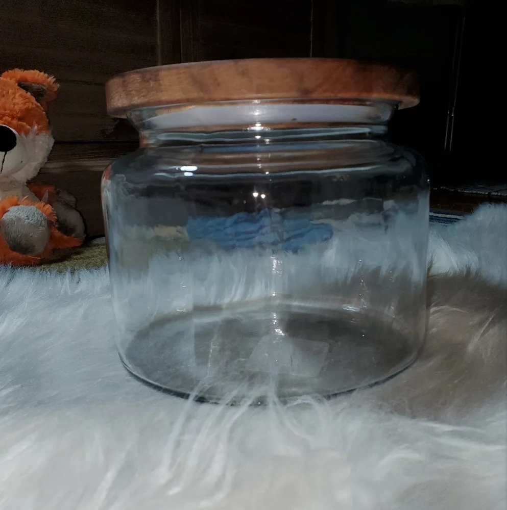Glass Storage Jar with Acacia Wood Lid